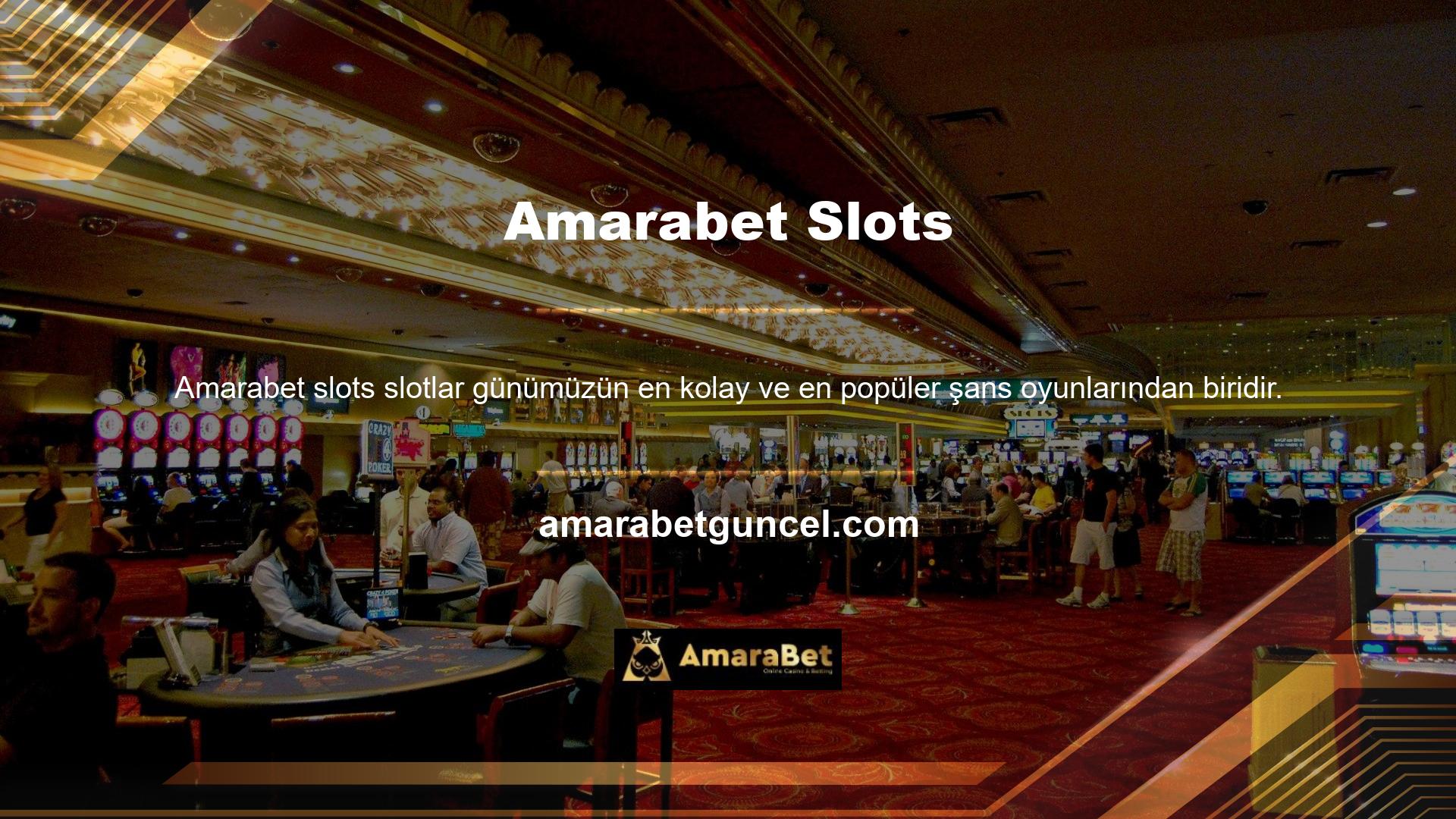 Amarabet slot siteleri Türkiye'de genellikle premium hizmetler ve tercih edilen birçok slot oyunu sunmaktadır