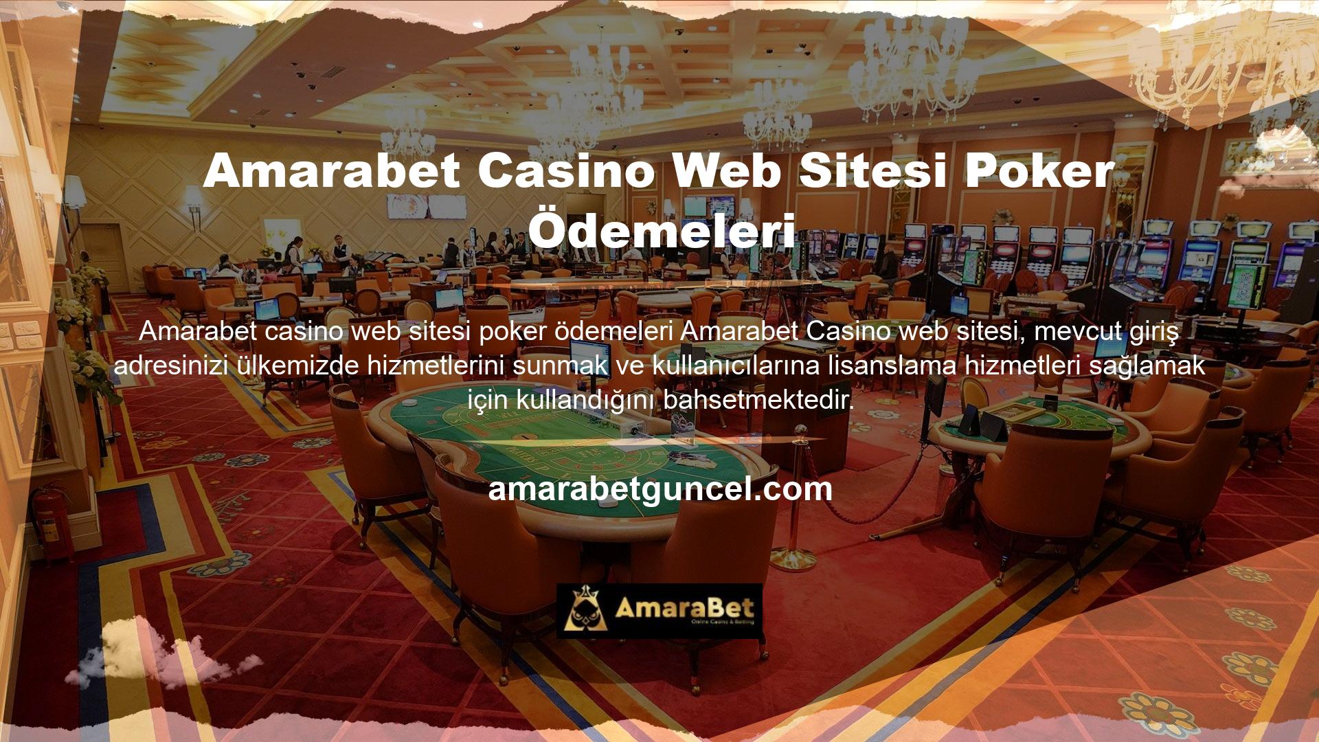 Slot makinelerinde oynamayı sevenler, Kıbrıs'ın en yeni Amarabet casino web sitesinde poker ödemelerinin ve en popüler casino oyunlarının keyfini çıkarabilirler